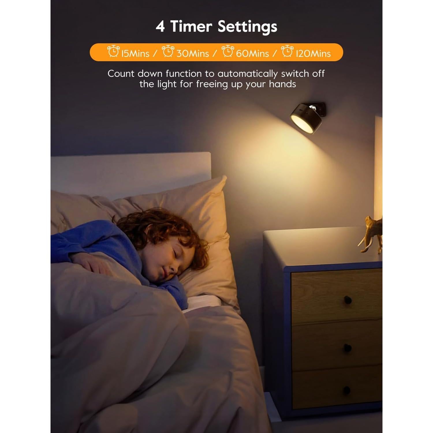 Luces de Pared LED Brightown, 2 Luces Recargables USB