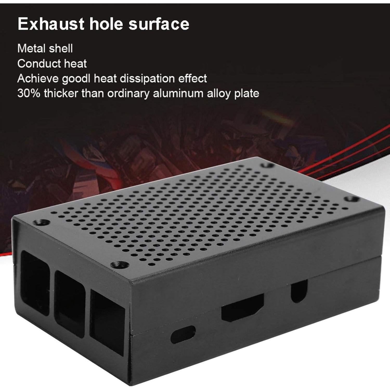 Carcasa de Aluminio ASHATA para Raspberry Pi 3 B+ / 3B - Negro