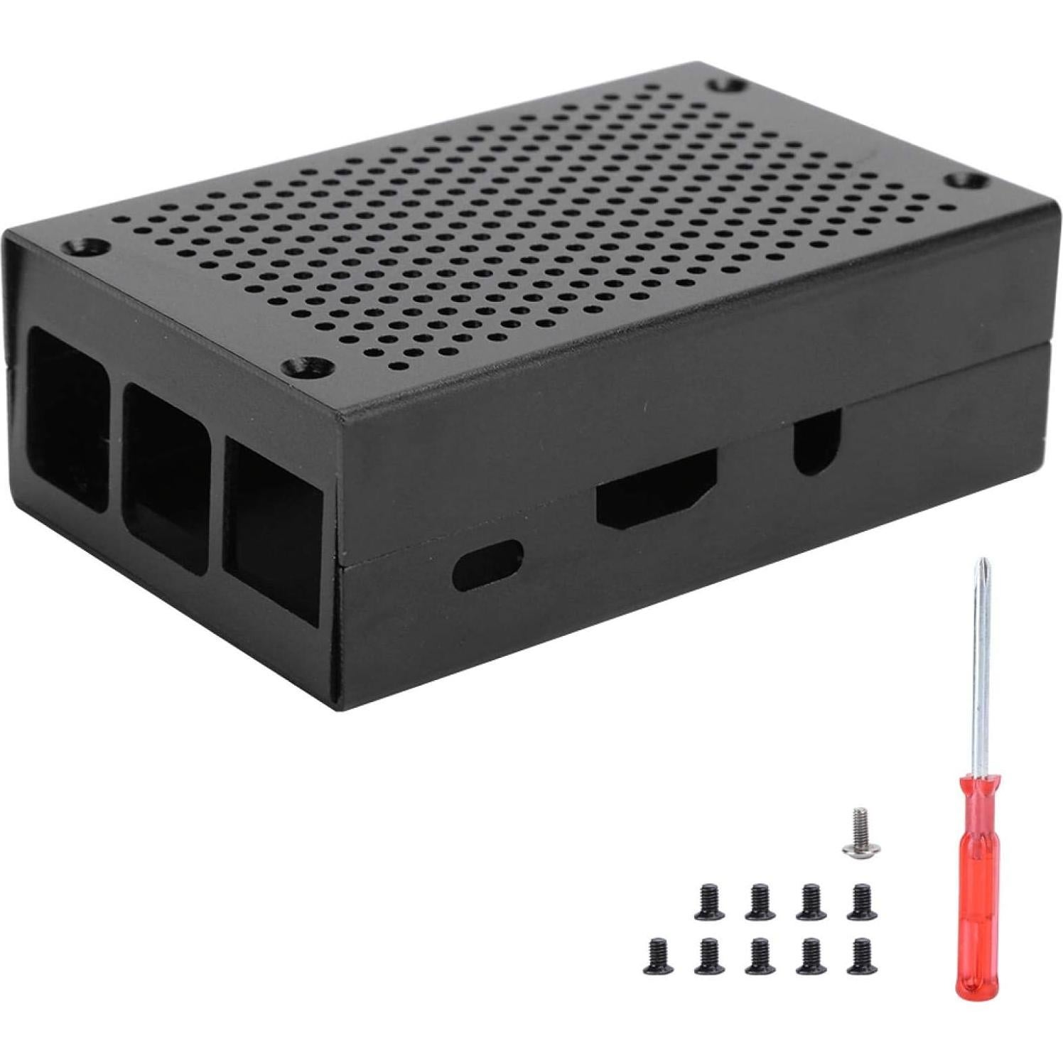 Carcasa de Aluminio ASHATA para Raspberry Pi 3 B+ / 3B - Negro