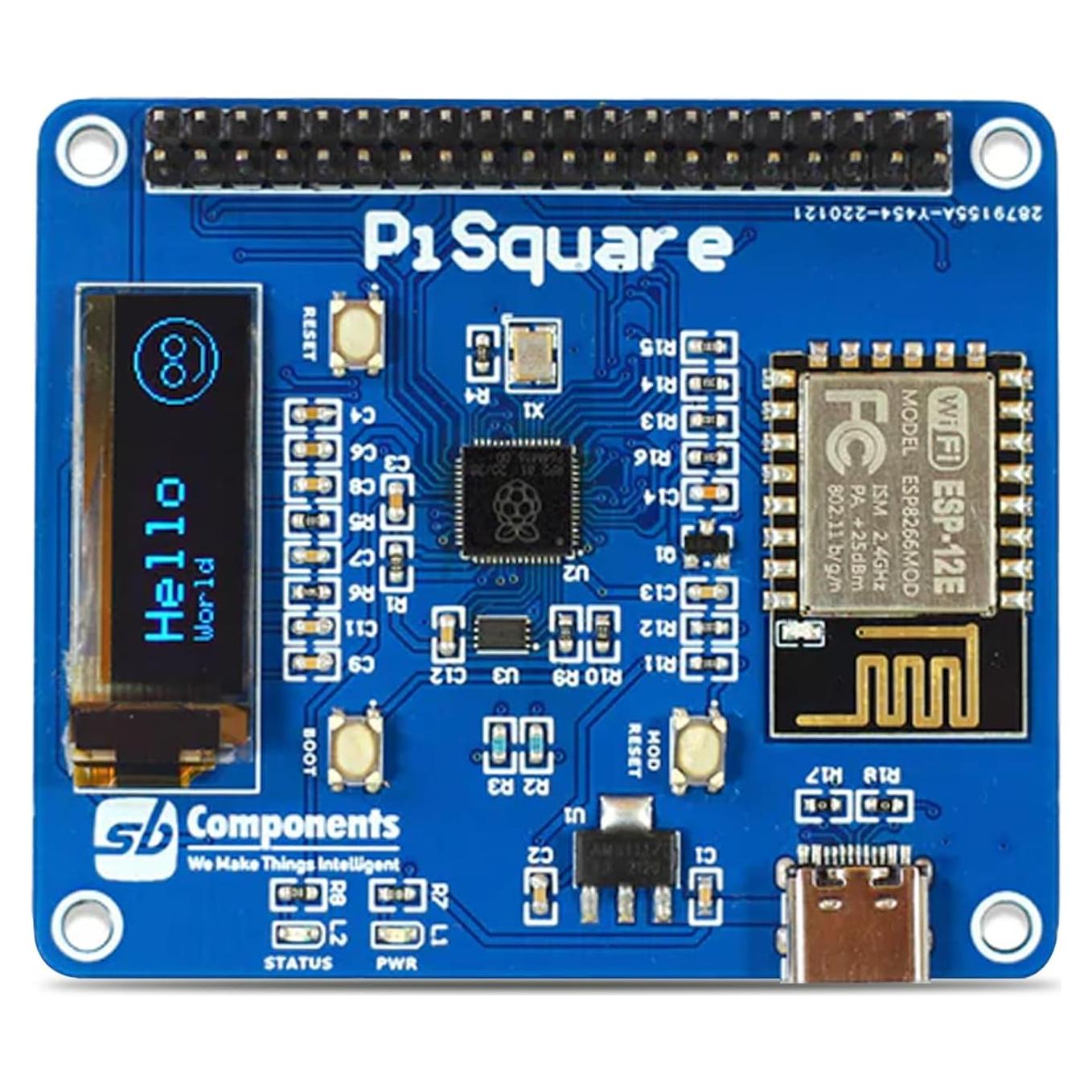 HAT PiSquare sb components RP2040 ESP-12E Inalámbrico