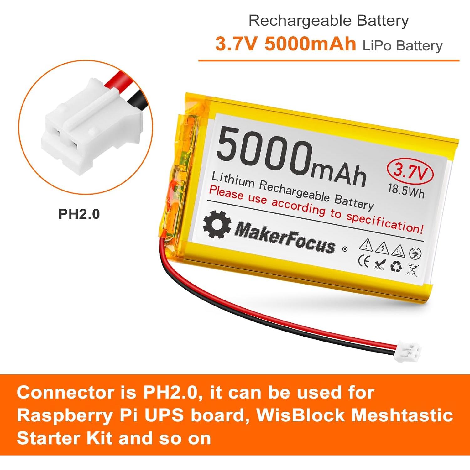 Batería de Polímero de Litio 3.7V 5000mAh YELUFT con Protección