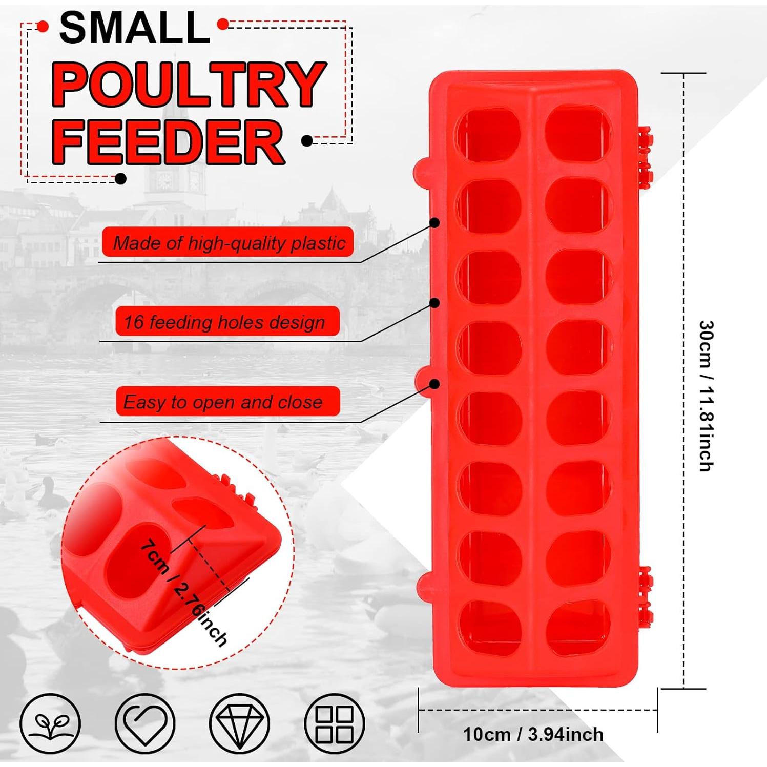 4 Comederos de plástico con tapa abatible CHENGU para aves