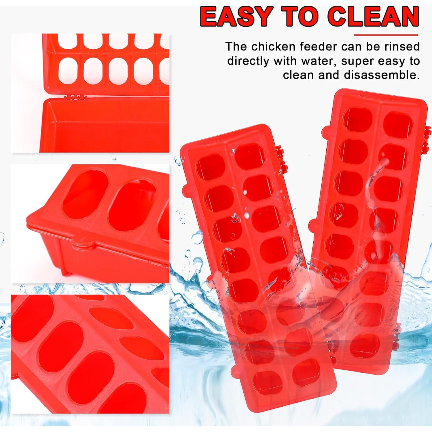 4 Comederos de plástico con tapa abatible CHENGU para aves