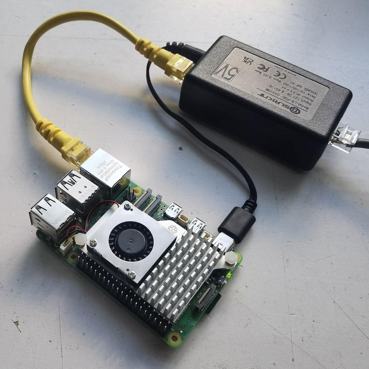 Divisor PoE Activo 5V 4A USB Tipo C para Raspberry Pi 5
