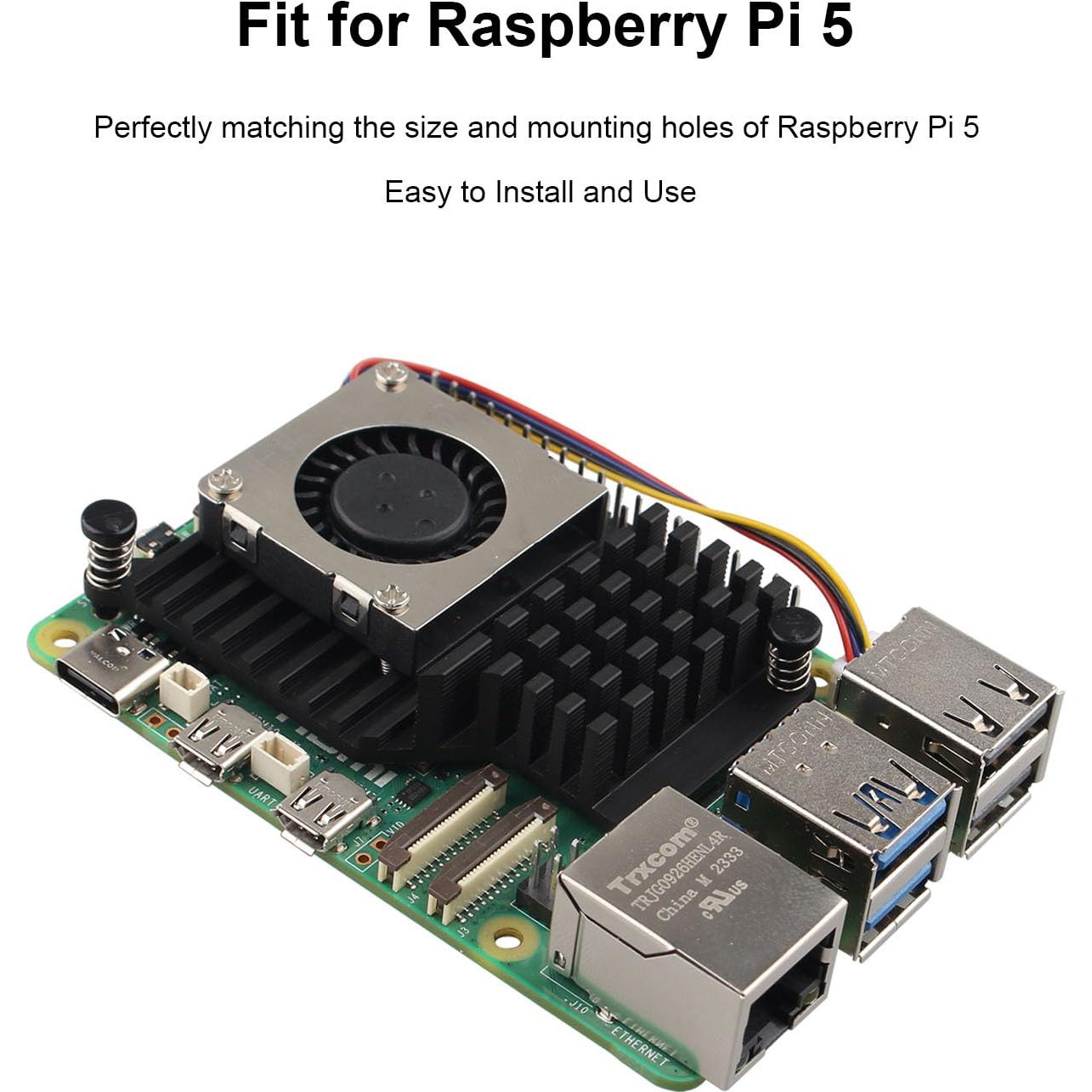 Enfriador Activo de Aluminio ZDE para Raspberry Pi 5 4GB/8GB