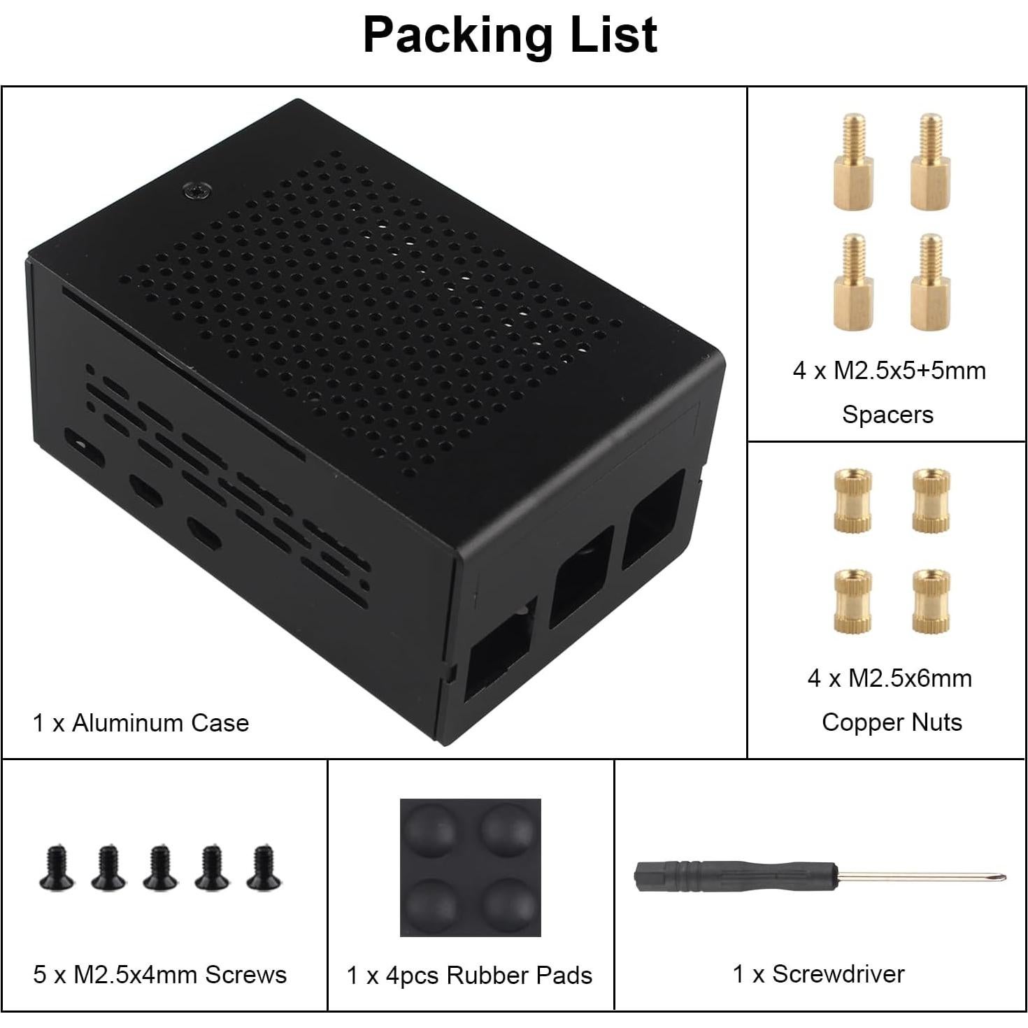 Caja de Aluminio ZDE ZC501 para Raspberry Pi 5 2GB/4GB/8GB