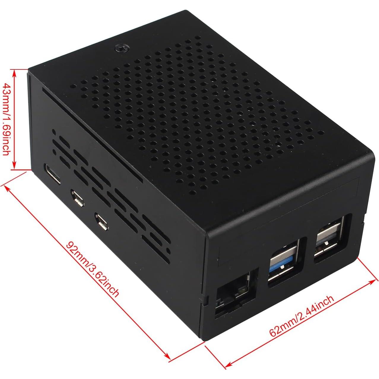 Caja de Aluminio ZDE ZC501 para Raspberry Pi 5 2GB/4GB/8GB