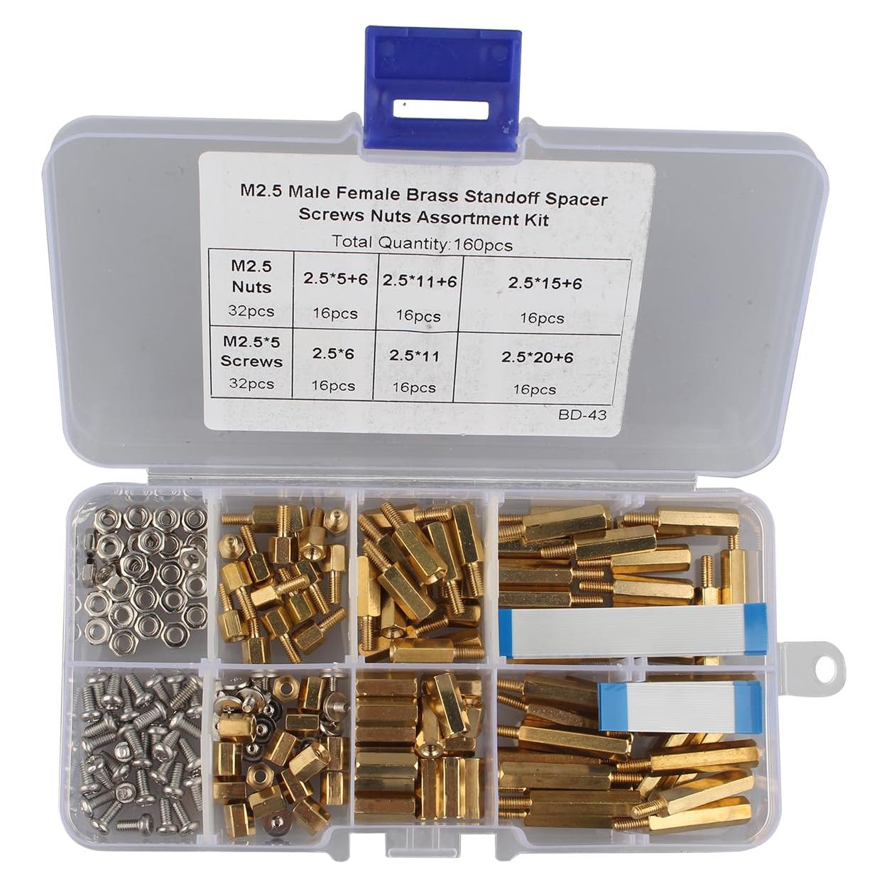 Kit de Separadores M2.5 ZDE con Tornillos y Cables FFC para Raspberry Pi