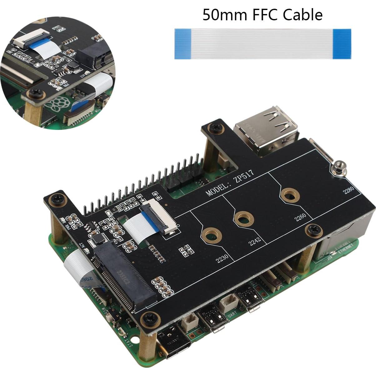 Kit de Separadores M2.5 ZDE con Tornillos y Cables FFC para Raspberry Pi
