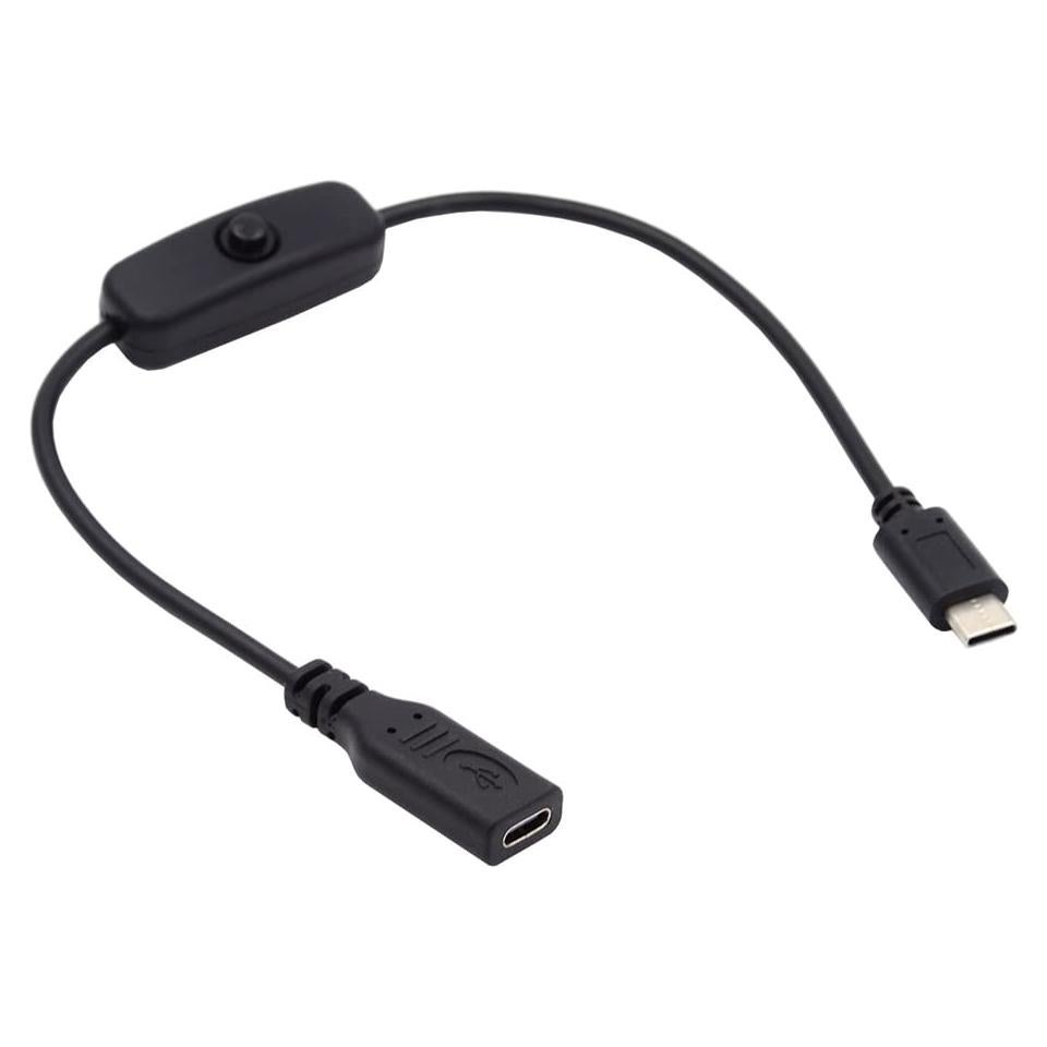 Cable USB-C NFHK macho a hembra con botón 4A para Raspberry Pi