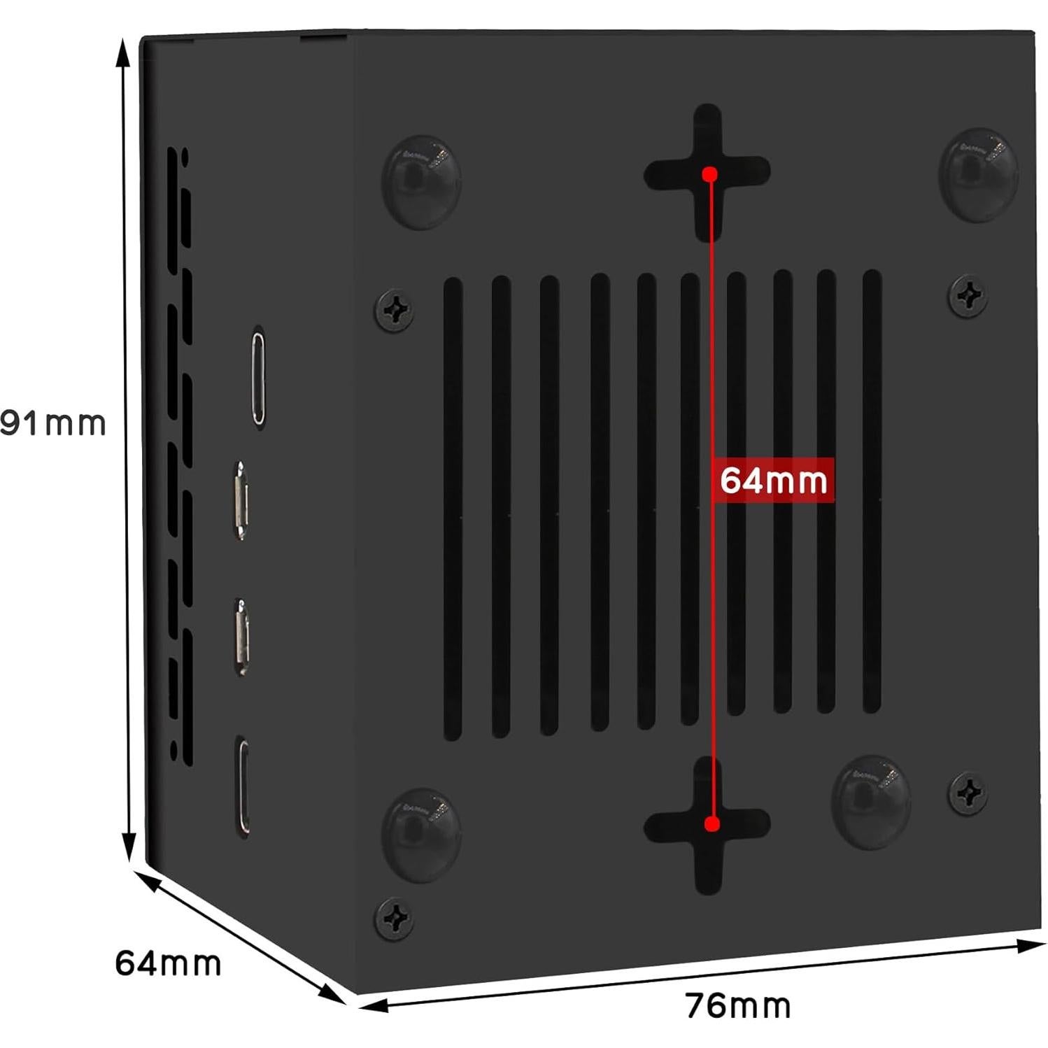 Caja Metal Geekworm X1205-C1 con Enfriador y Fuente 12V 5A