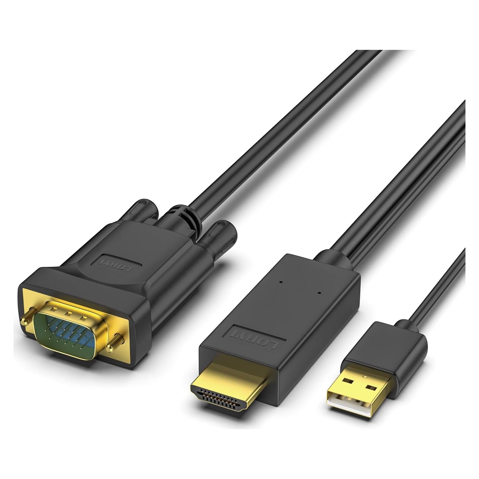 Cable HDMI a VGA Loryi 1.83m con Conectores Dorados