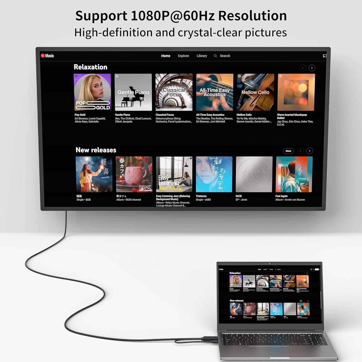 Cable HDMI a VGA Loryi 1.83m con Conectores Dorados