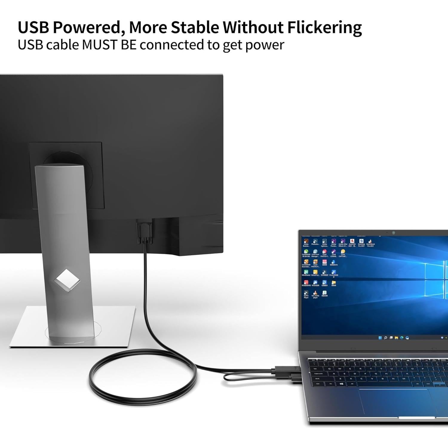 Cable HDMI a VGA Loryi 1.83m con Conectores Dorados