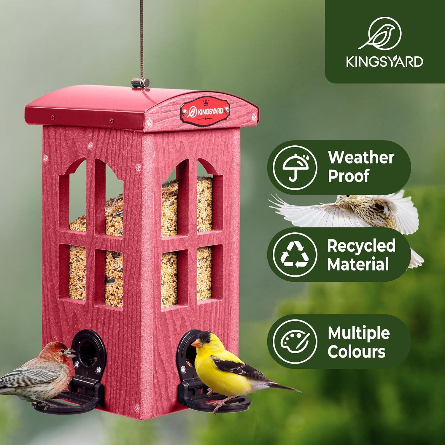 Comedero para Aves Kingsyard Rojo a Prueba de Lluvia 1.59kg