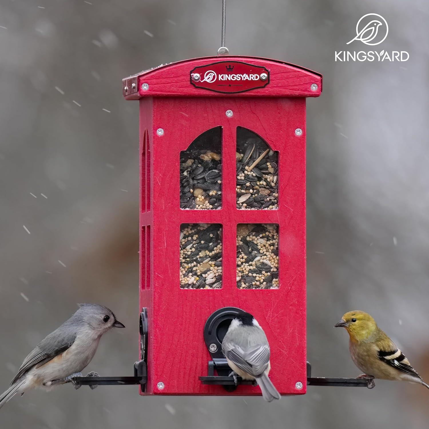 Comedero para Aves Kingsyard Rojo a Prueba de Lluvia 1.59kg