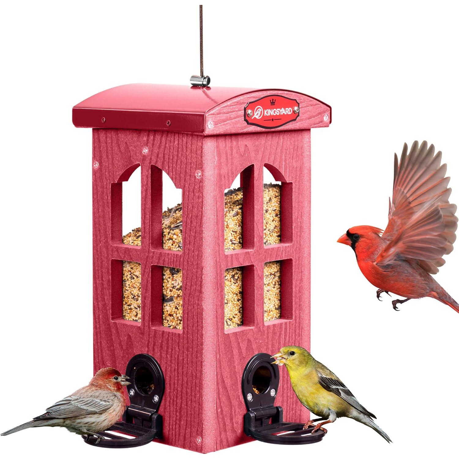 Comedero para Aves Kingsyard Rojo a Prueba de Lluvia 1.59kg