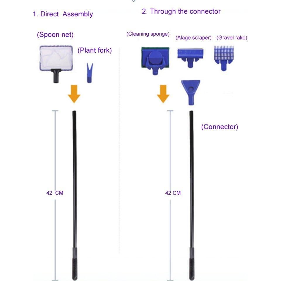 Kit de limpieza para acuarios GreenJoy - 5 en 1 y sifón