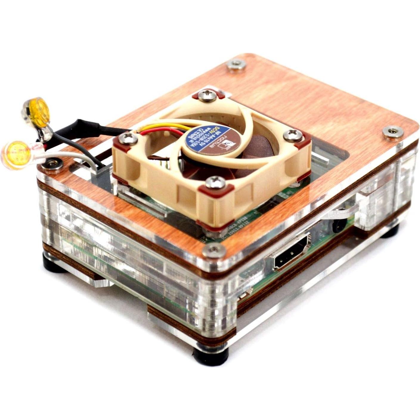 Funda Zebra Bagel C4Labs para Raspberry Pi 4B y 3B+ - Madera