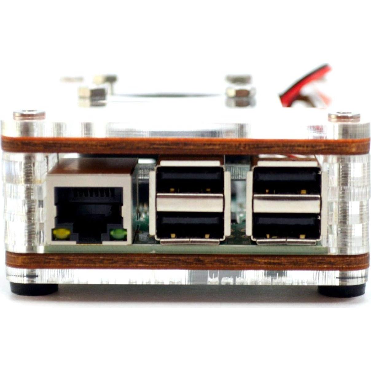 Funda Zebra Bagel C4Labs para Raspberry Pi 4B y 3B+ - Madera