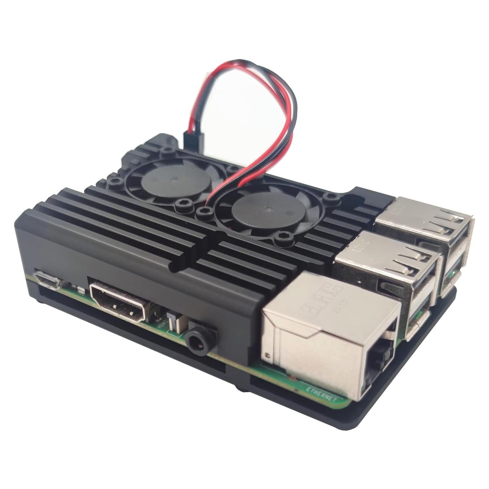Caja de Aluminio WEIYIXING para Raspberry Pi 3B/3B+ con Ventilador