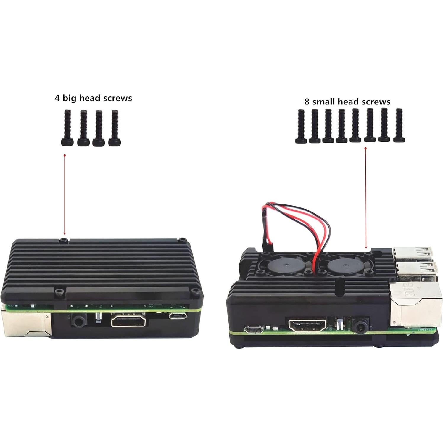 Caja de Aluminio WEIYIXING para Raspberry Pi 3B/3B+ con Ventilador