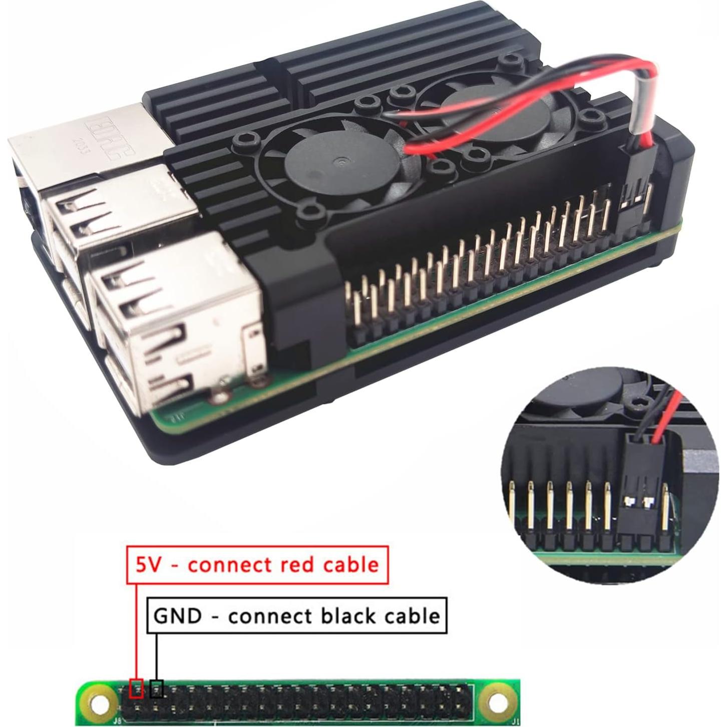 Caja de Aluminio WEIYIXING para Raspberry Pi 3B/3B+ con Ventilador