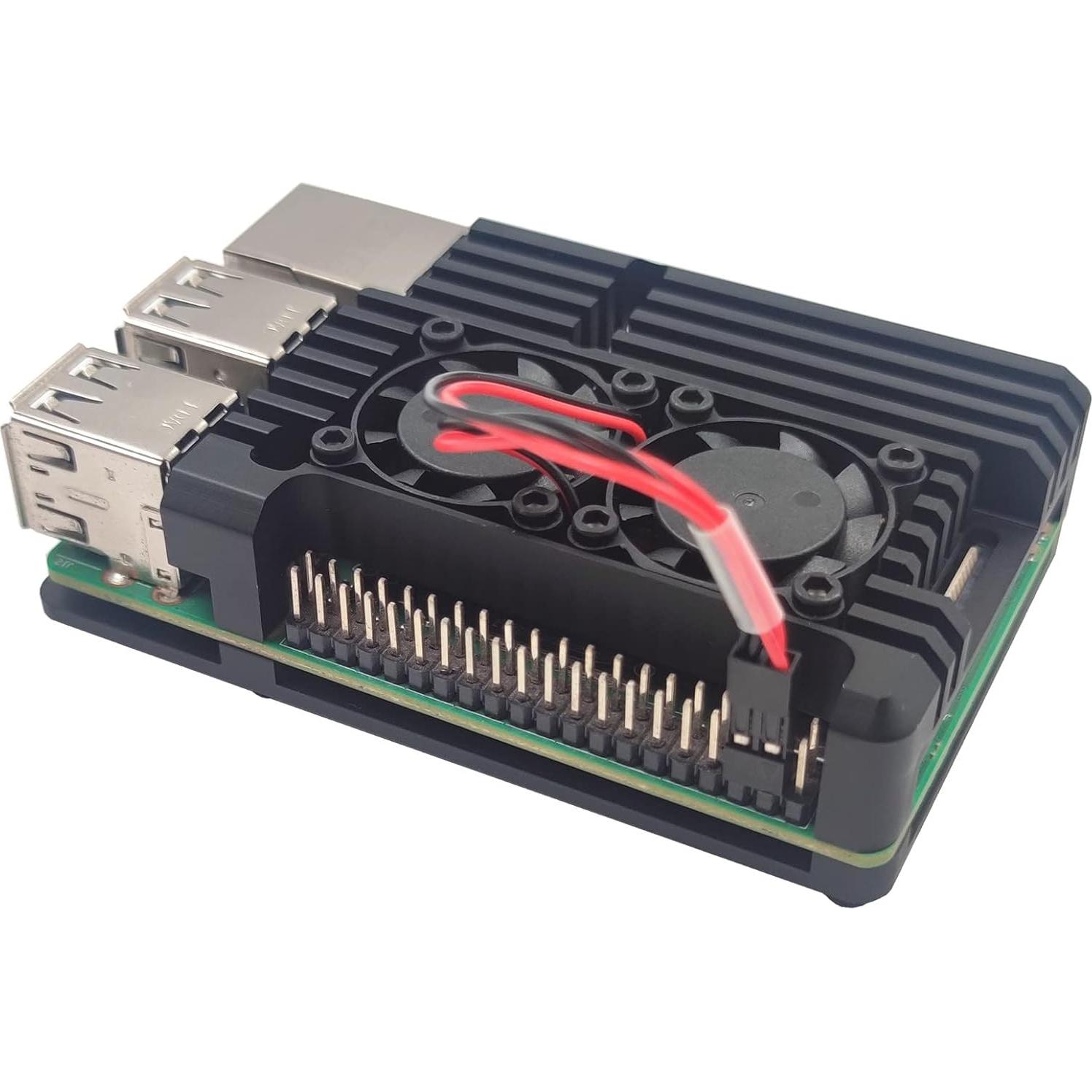Caja de Aluminio WEIYIXING para Raspberry Pi 3B/3B+ con Ventilador