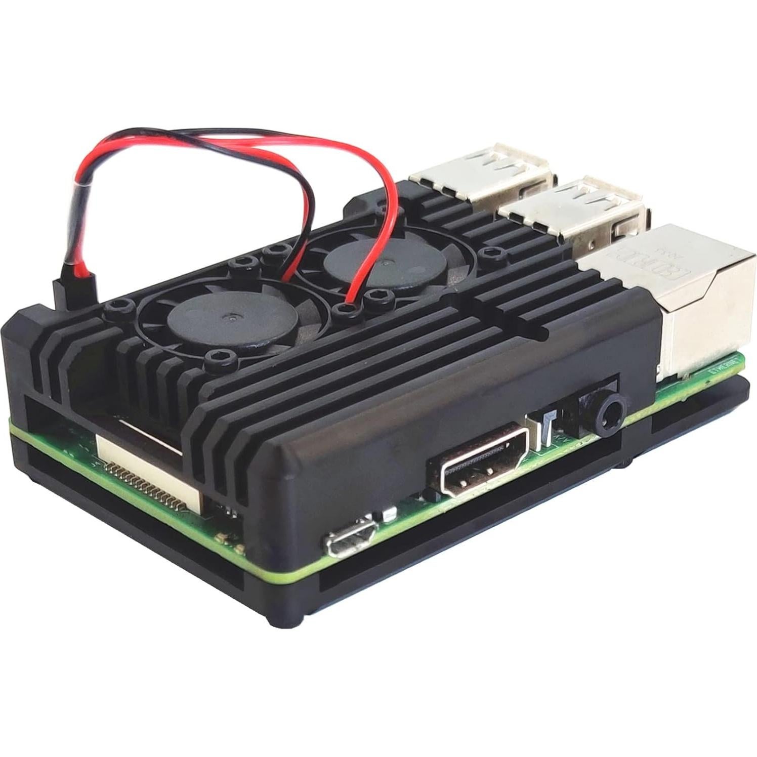 Caja de Aluminio WEIYIXING para Raspberry Pi 3B/3B+ con Ventilador