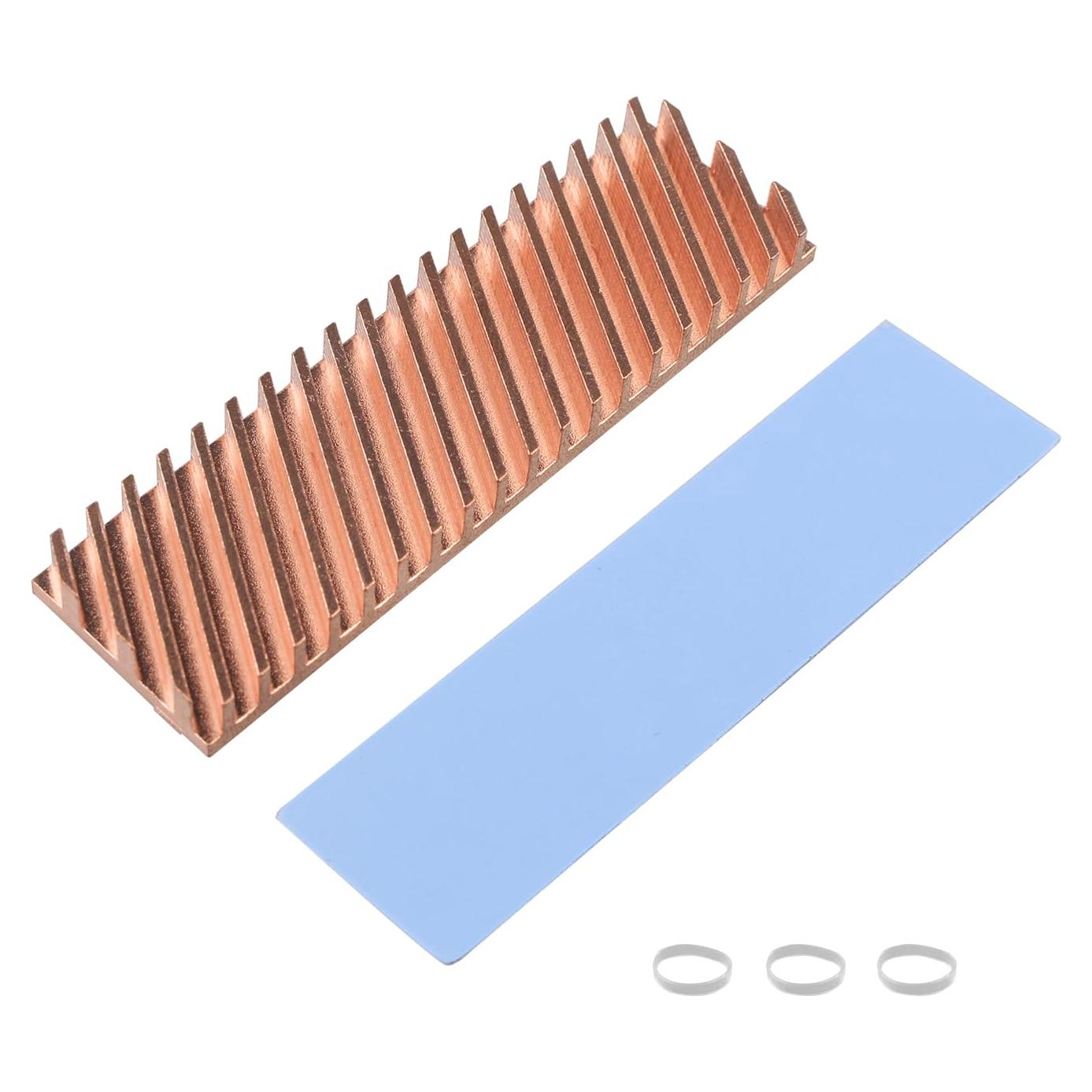 Disipador de Calor M.2 SSD ZDE 70x20x6mm Cobre con Almohadilla Térmica