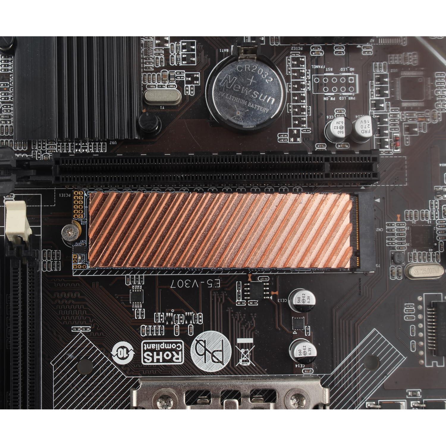 Disipador de Calor M.2 SSD ZDE 70x20x6mm Cobre con Almohadilla Térmica