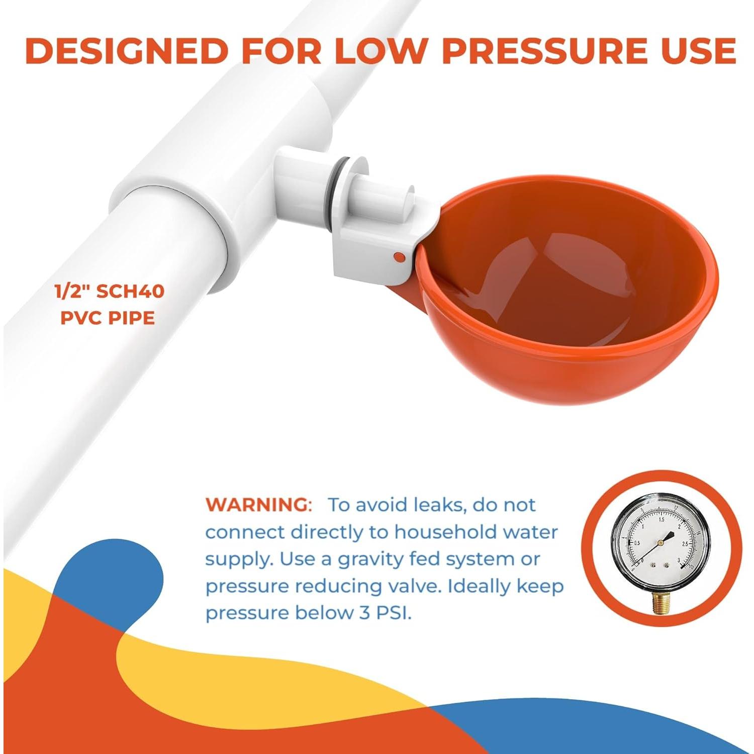 Tazas Automáticas para Beber Pollos Lil'Clucker - Kit 5 Pcs