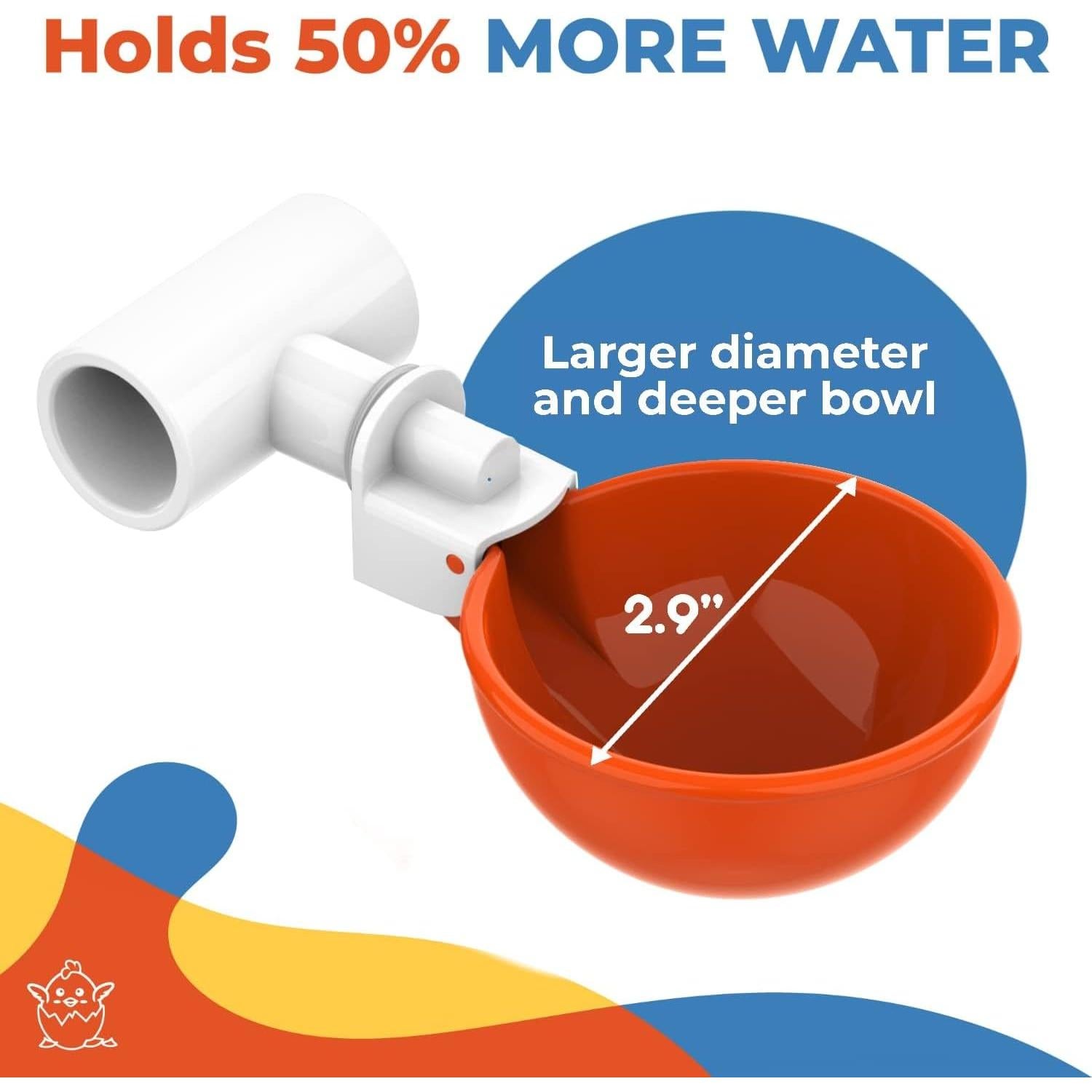 Tazas Automáticas para Beber Pollos Lil'Clucker - Kit 5 Pcs