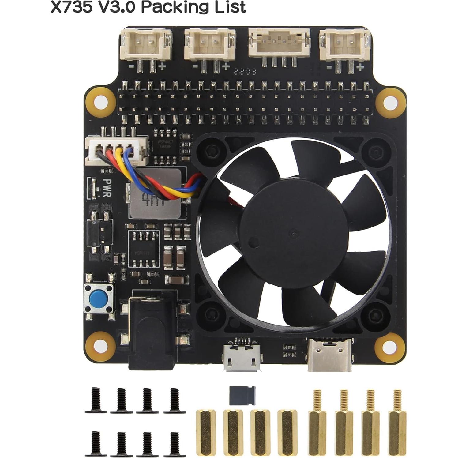 Placa de Gestión de Energía Geekworm X735 V3.0 para Raspberry Pi 4B/3B+