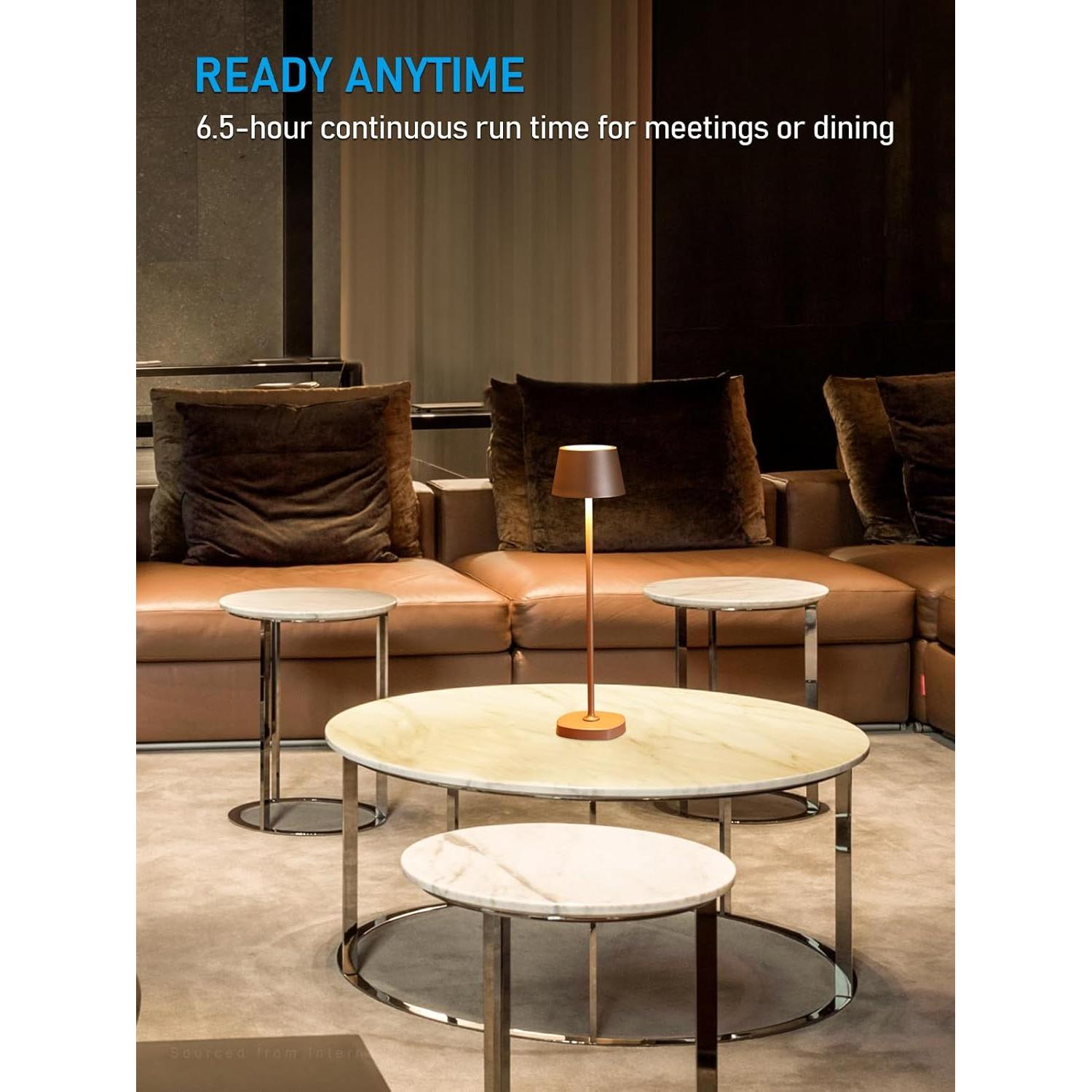 Lámpara de Mesa Inalámbrica TORCHSTAR 4000mAh Marrón