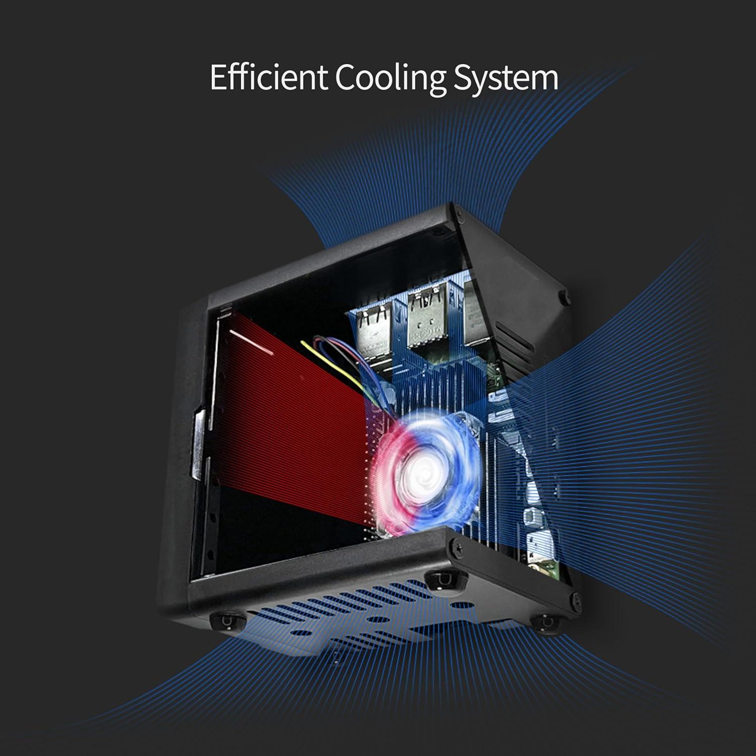 Caja Mini PC ElectroCookie para Raspberry Pi 5 con HAT M.2 NVMe