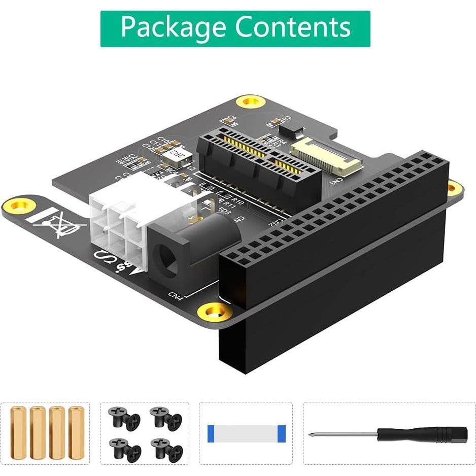 Adaptador PCI-E 1x Mustpoint con Alimentación 12V para Raspberry Pi