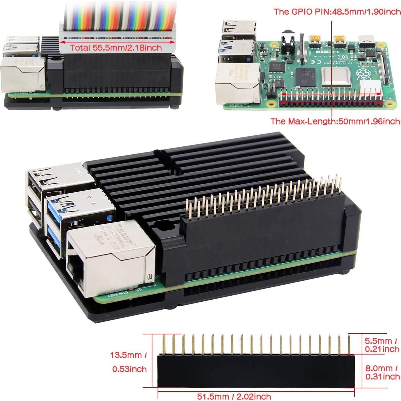 Caja Enfriamiento Pasivo Geekworm para Raspberry Pi 4 - Negro