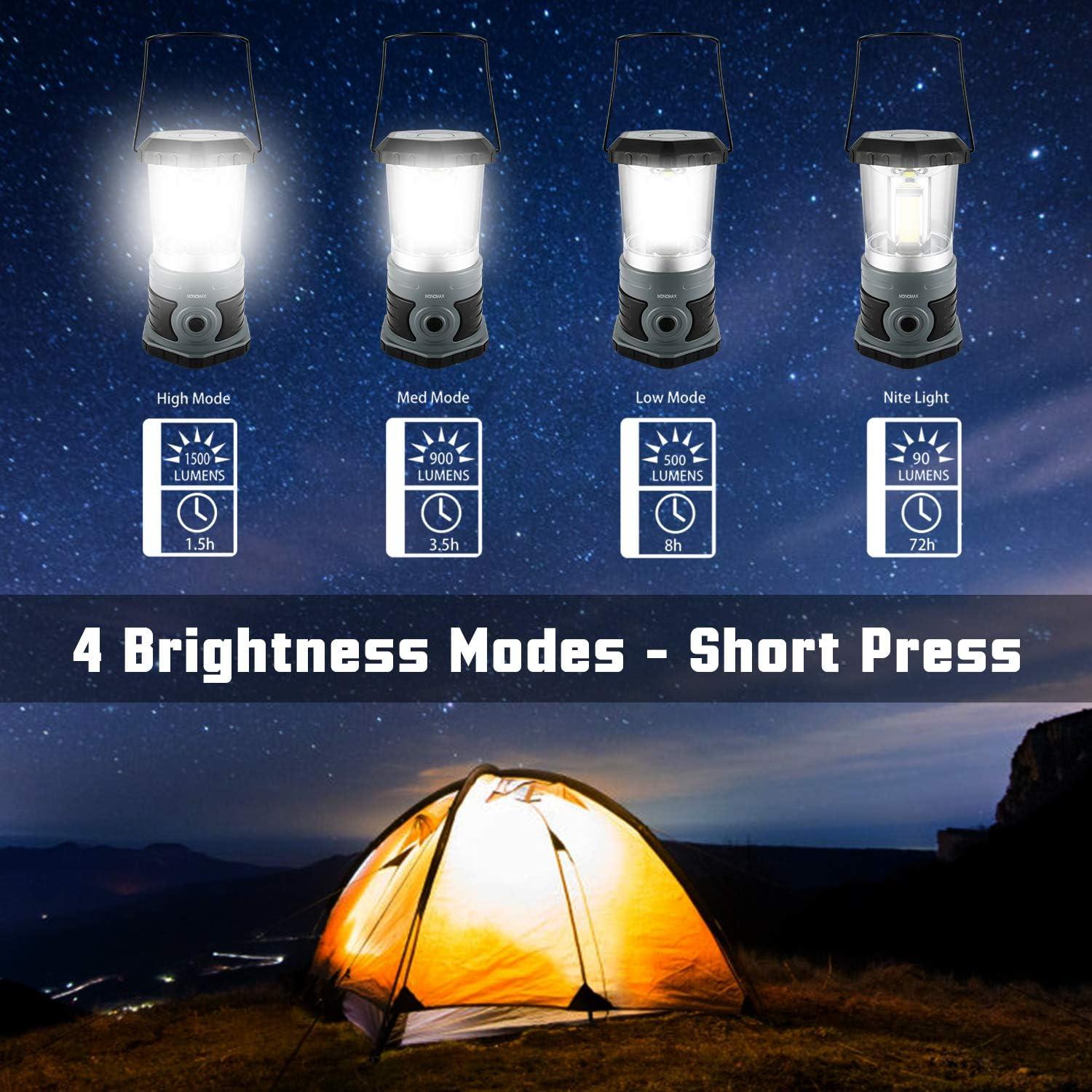 Linterna de Camping LED Monomax 1500 Lúmenes 4 Baterías D