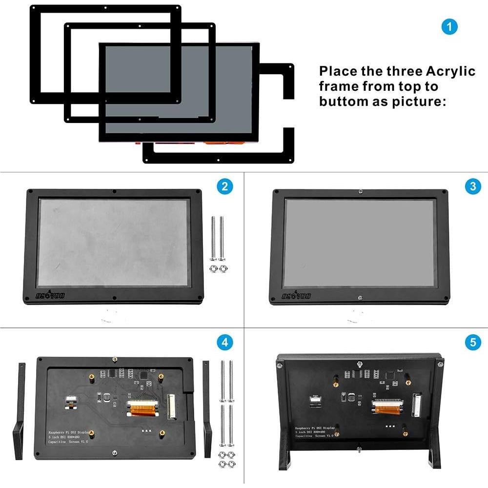 Funda Protectora Acrílica OSOYOO para Pantalla DSI 5" Raspberry Pi