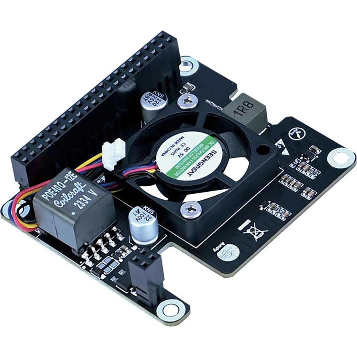 HAT POE para Raspberry Pi 5 con Pantalla OLED y Ventilador