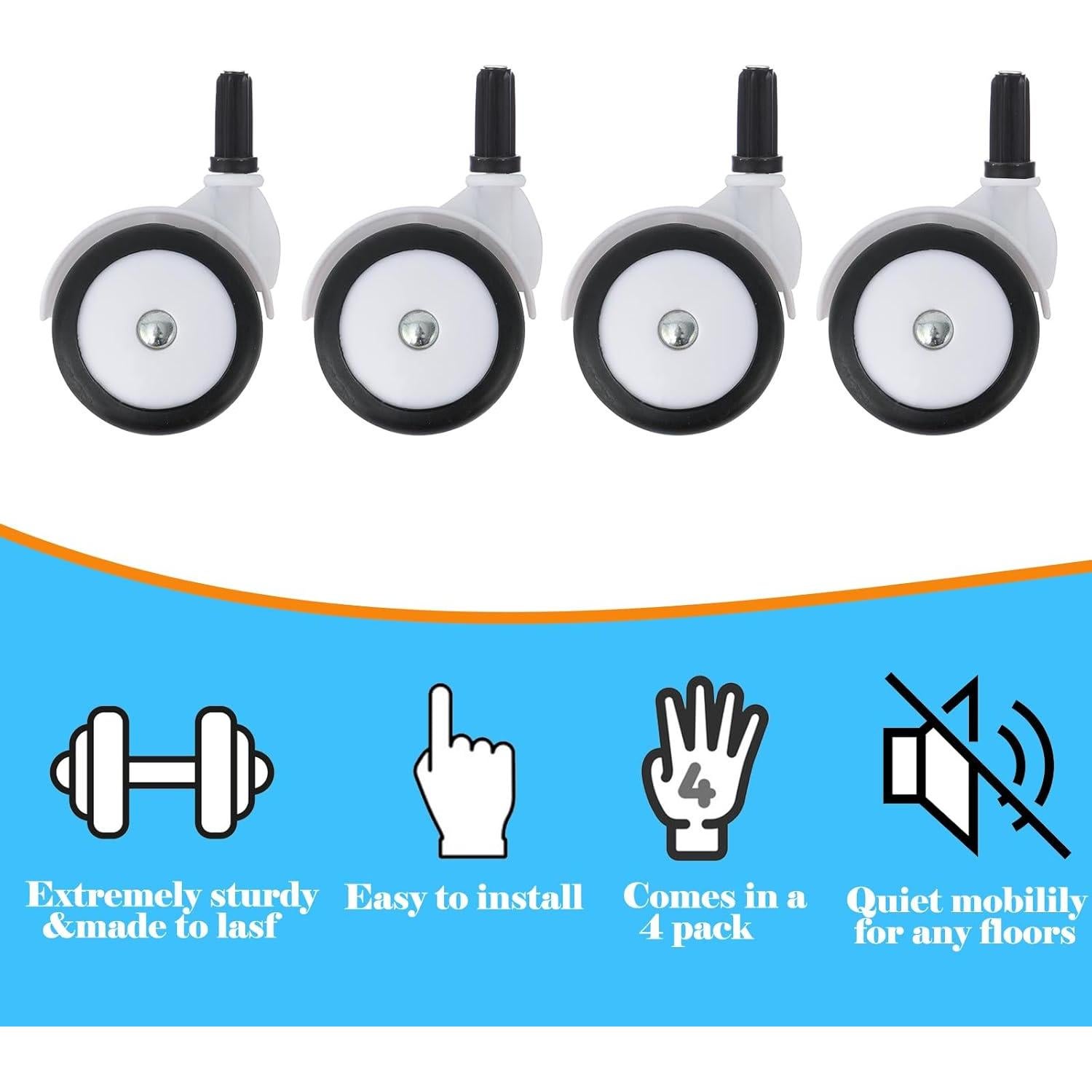 Juego de 4 Ruedas de Repuesto para Andador de Bebé - BAYWYI