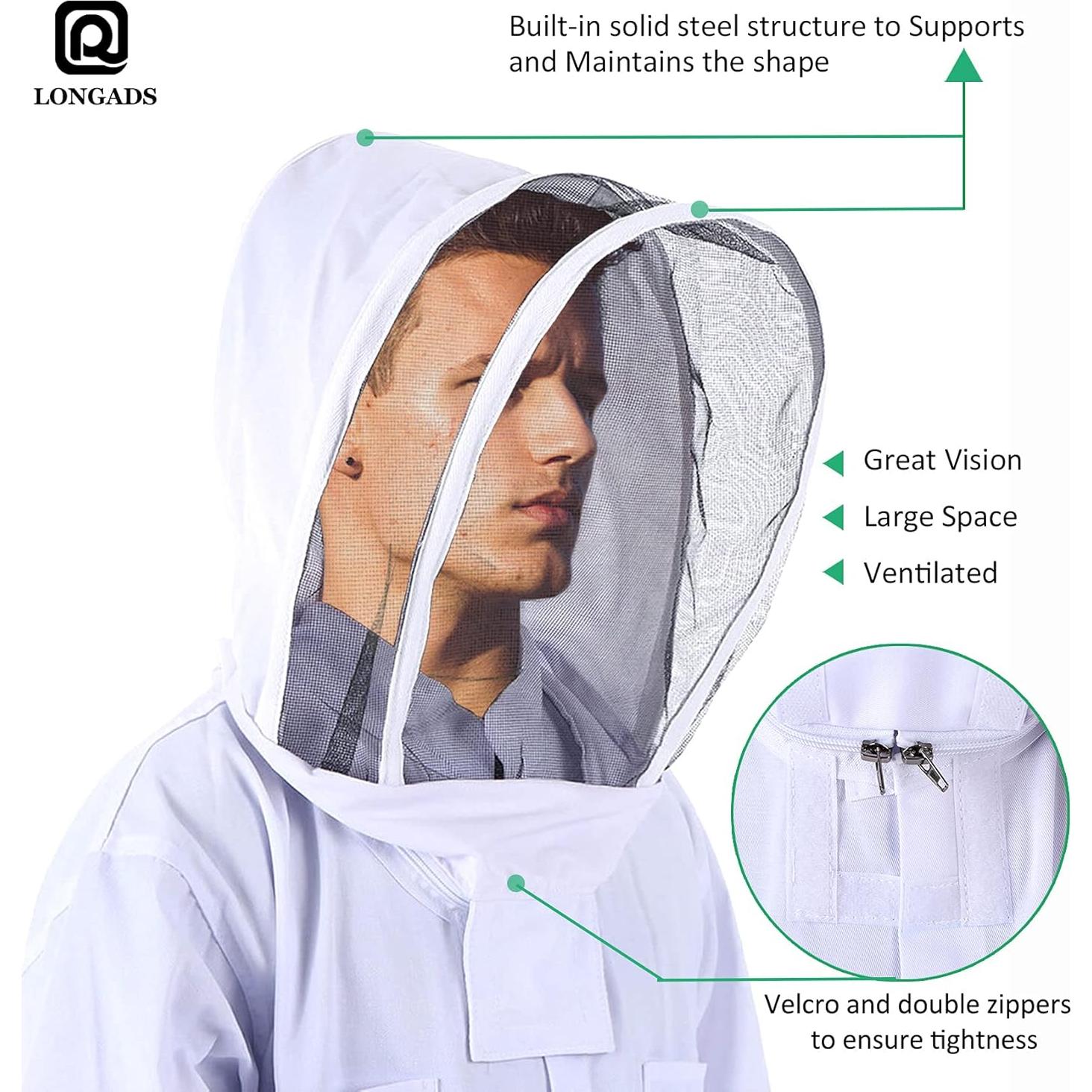 Traje de Apicultor LONGADS XXL con Guantes y Capucha