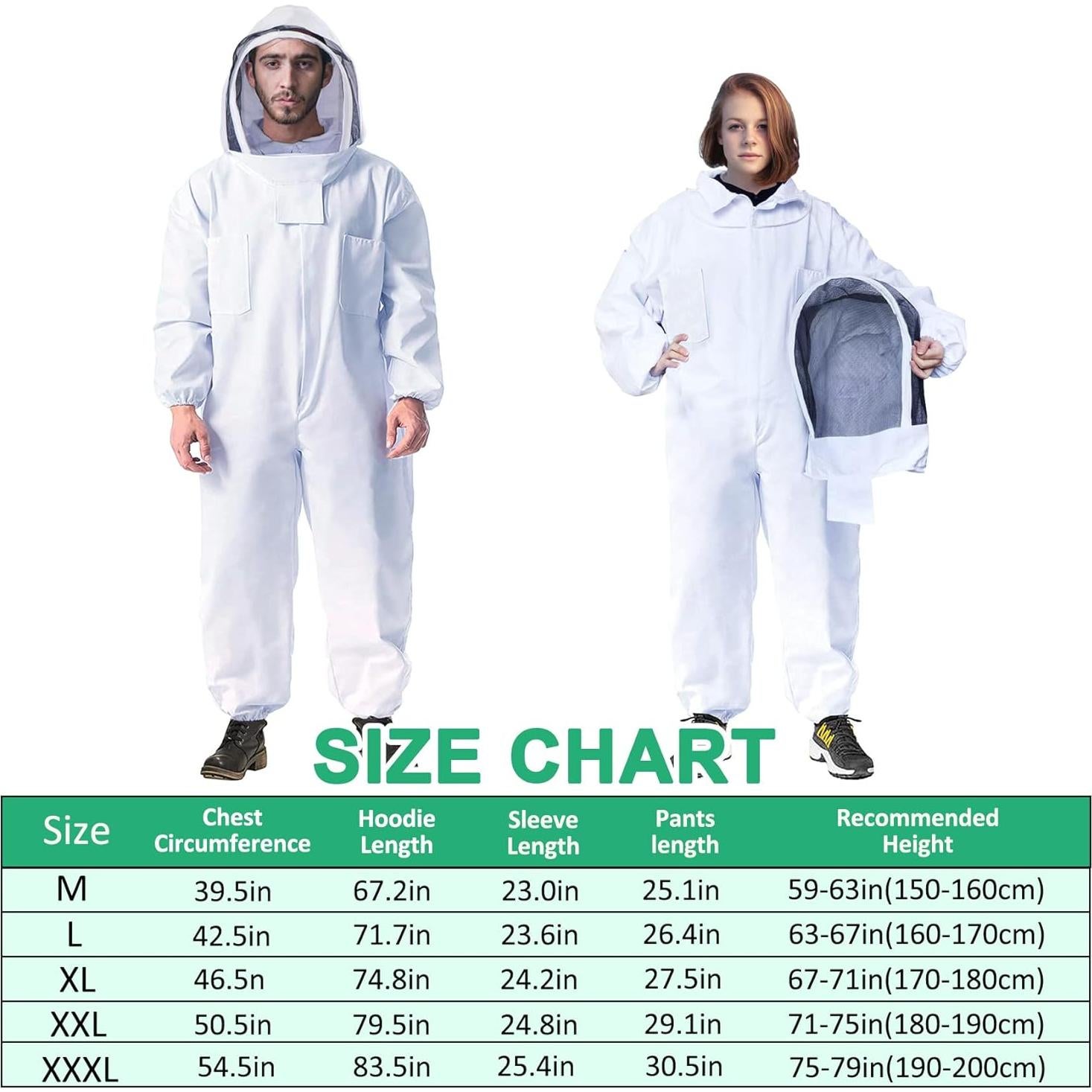 Traje de Apicultor LONGADS XXL con Guantes y Capucha