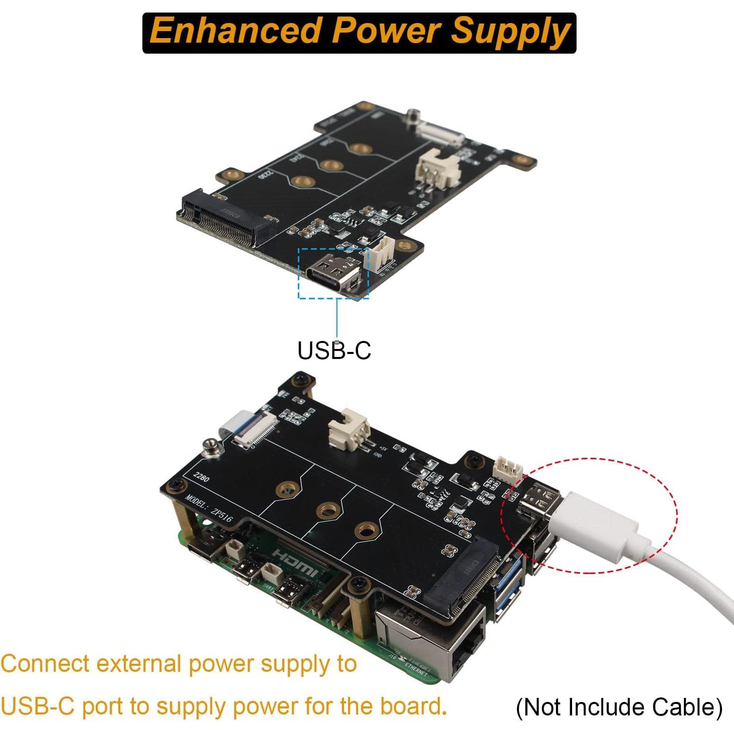 Placa Periférica PCIe M.2 NVMe ZDE ZP516 para Raspberry Pi 5