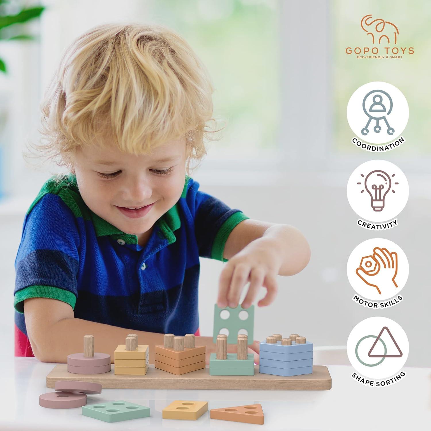 Juguete Montessori GOPO TOYS Clasificador de Formas 20 Piezas