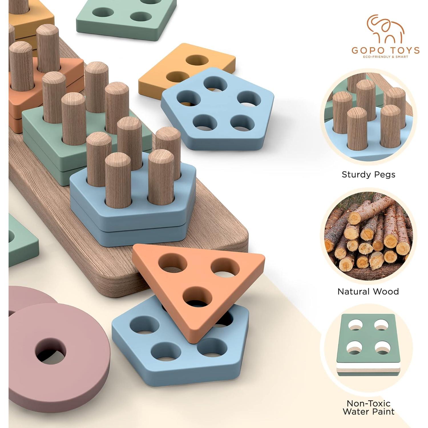 Juguete Montessori GOPO TOYS Clasificador de Formas 20 Piezas