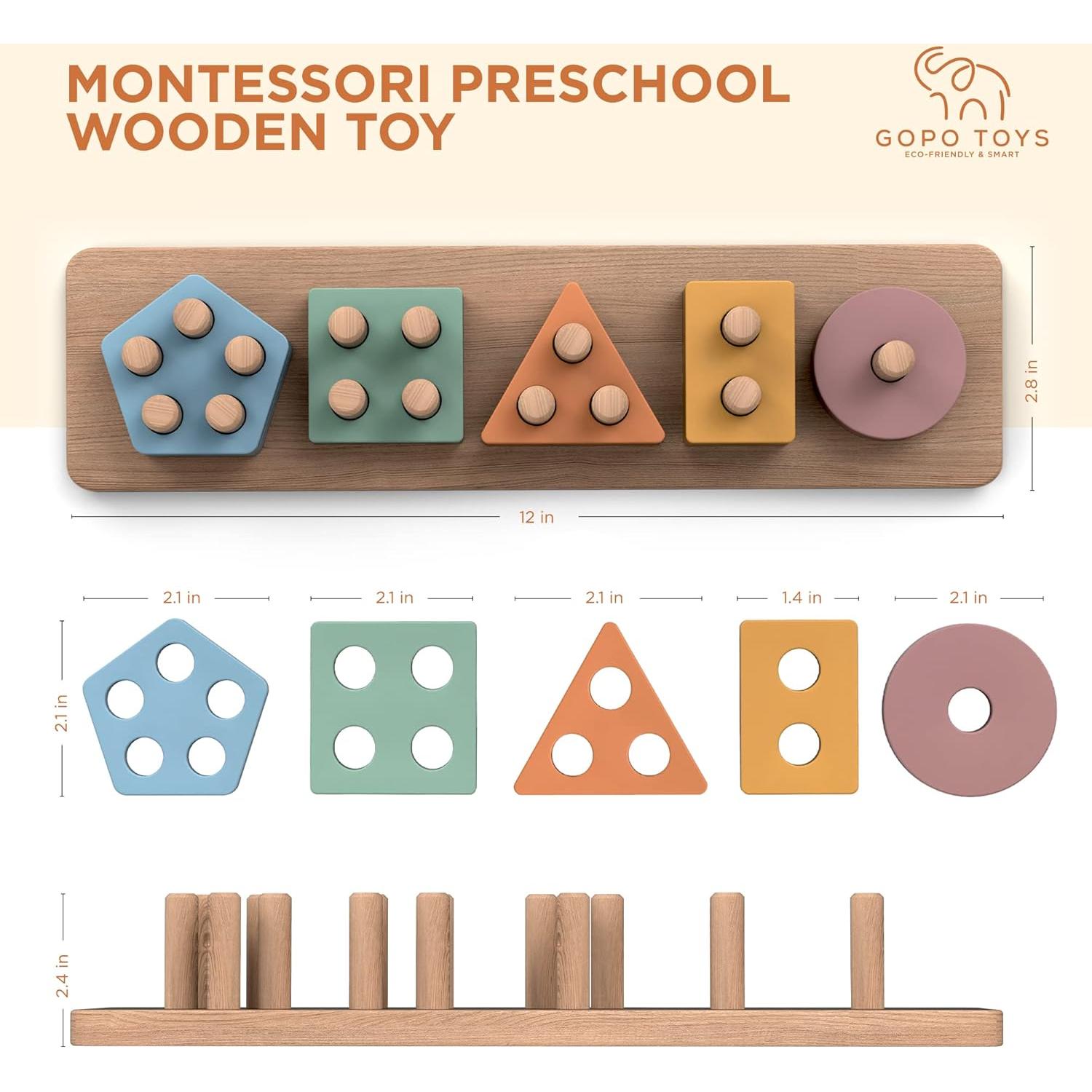 Juguete Montessori GOPO TOYS Clasificador de Formas 20 Piezas