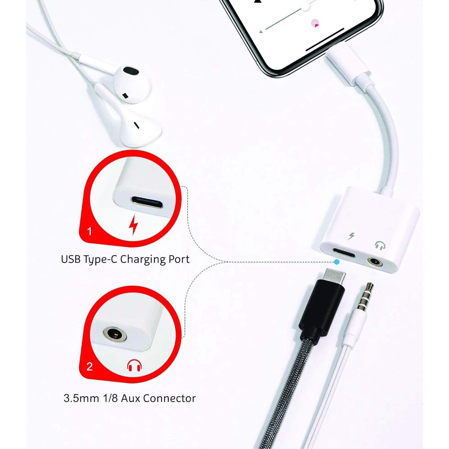 Adaptador de Audio y Carga USB-C 3.5mm Volt Plus Tech
