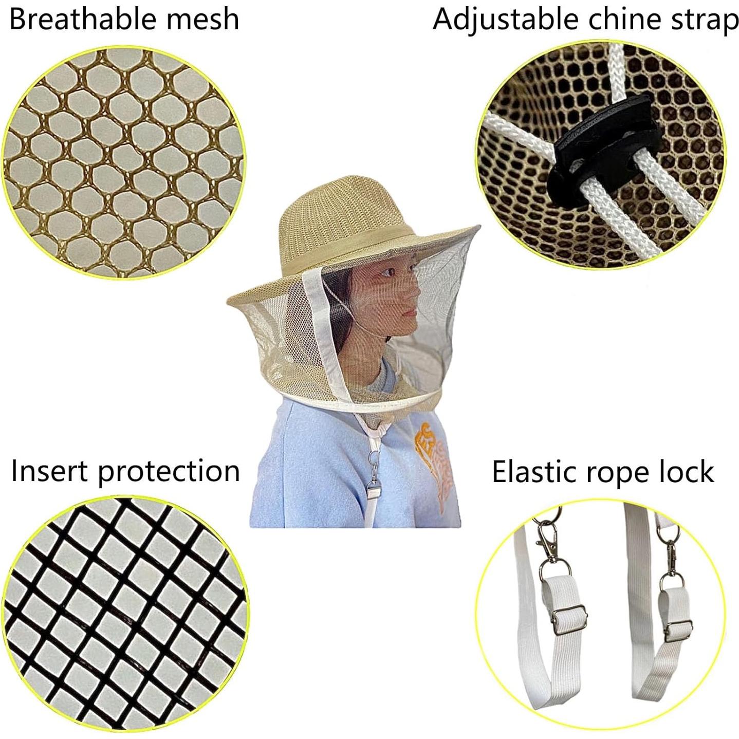 Sombrero de Apicultura Nizefei Ajustable con Velo 360°